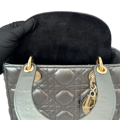 lady dior metallic gunmetal|Metallic ABC Lady Dior Small Gunmetal Grey GHW.